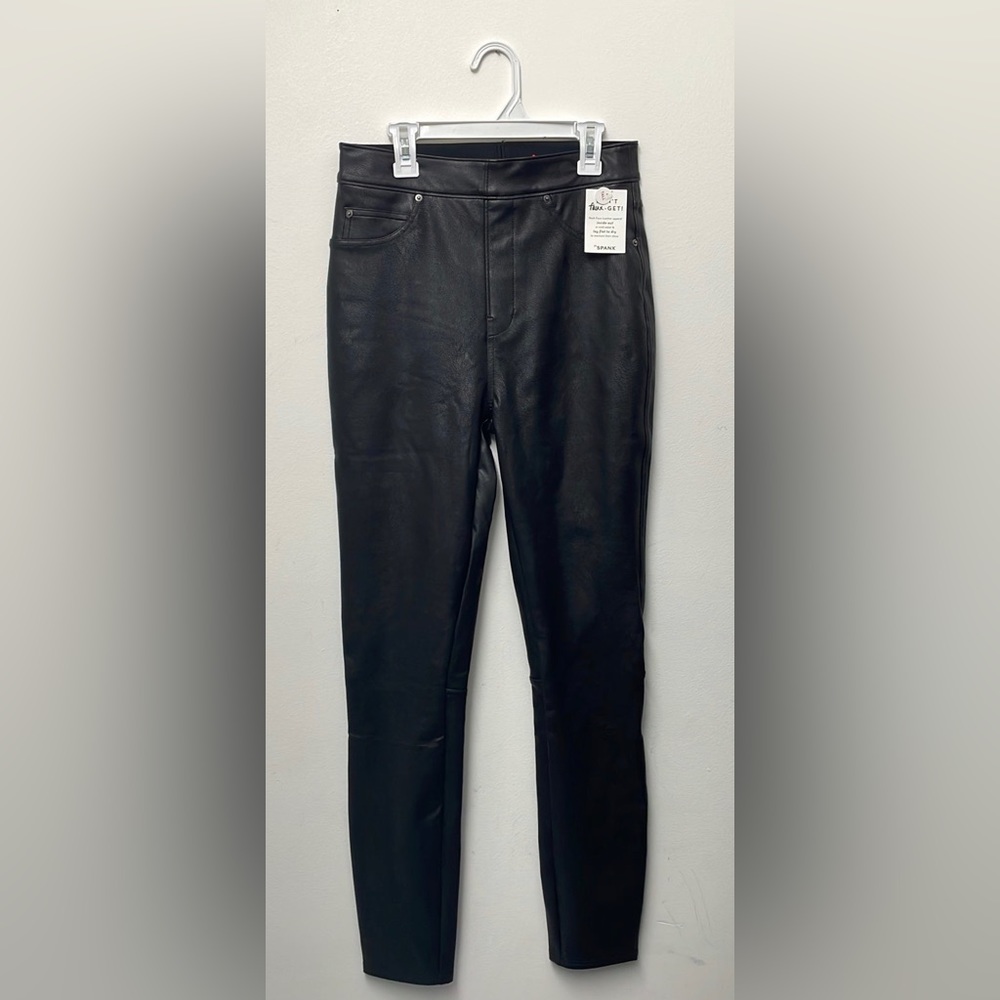 SPANX leather like ankle skinny pants